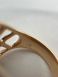"Basketweave" Rose gold ring with diamonds by Kupfer Design