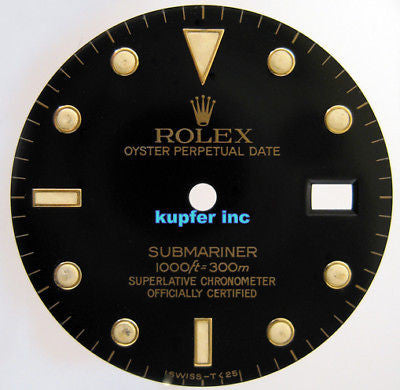 Rolex Mens Submariner Dial - Black and Gold - Kupfer Jewelry