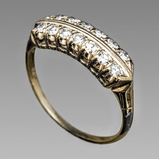 Estate Vintage Diamond Ring in White Gold - Kupfer Jewelry